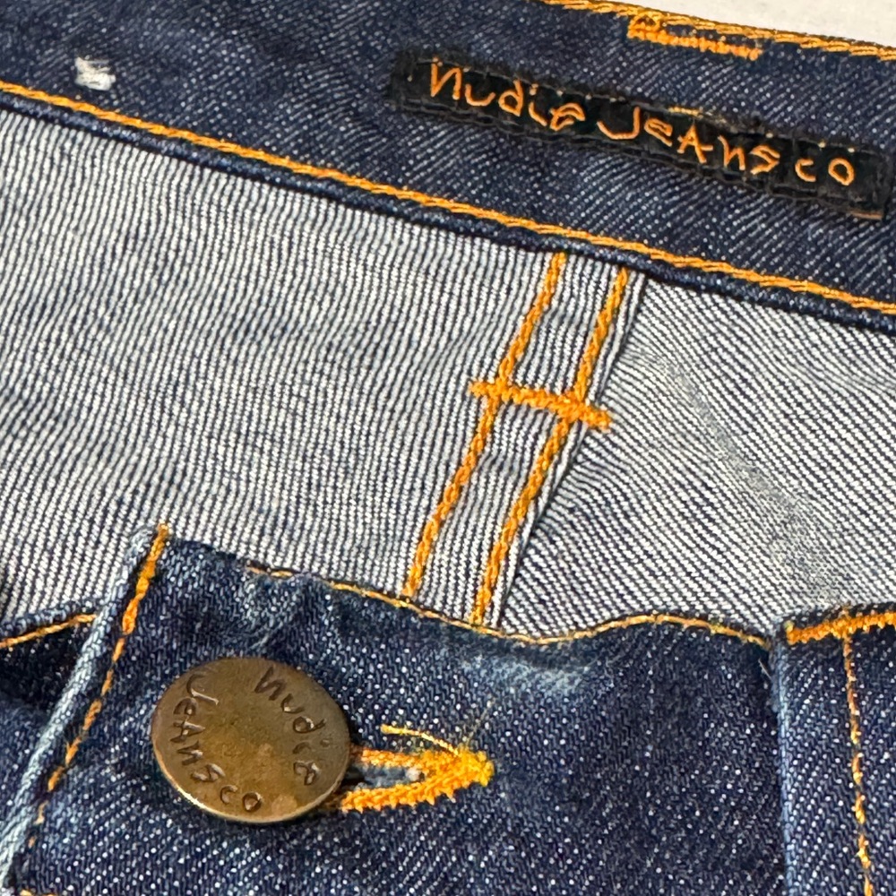❌SOLD❌ 134 NUDIE JEANS CO. Men's Thinn Finn Slim Fit Dark Wash Denim Jeans Sz 32 - Picture 7 of 10